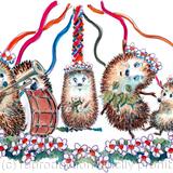 596 maypole dancers Skillipig greeting card. 6 by 4 inches with brown recycled envelope.