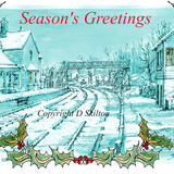 Highley Station snow (2) SEASONS GREETINGS 6 by 4 inch greeting card with white envelope.