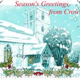 Crowle Christmas card of the church. 6 by 4 inches white card and envelope