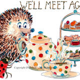 647 we'll meet again Skillipig 6 by 4 inch greeting card with brown recycled envelope.