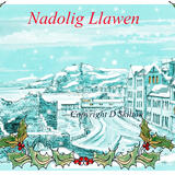 Aberystwyth Christmas card NADOLIG LLAWEN 6 by 4 inch white card and envelope. English greeting available. 