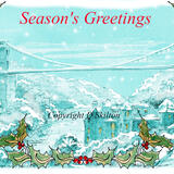 Clifton Suspension Bridge snow SEASONS GREETINGS 6 by 4 inch card with envelope.