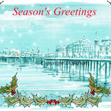 Brighton Pier Christmas as a 6 by 4 inch greeting card.