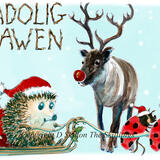 847 NADOLIG LLAWEN reindeer sleigh. Skillipig Chrismas card. 6 by 4 inches with brown envelope. 
