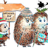 WALKING FOR ELF bespoke image this can have any town or village on the signpost. Give us the name to print. 