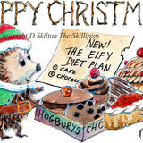 810 NEW ELFIE DIET Skillipigs Christmas card. 6 by 4 inches with brown envelope.