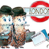 LONDON station with the skillipigs 6 by 4 inch greeting card with envelope. Any station can be on the sign, please ask.