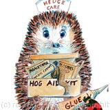 868N Skillipig greeting card  OH DEAR nurse. 6 by 4 card with brown recycled envelope.