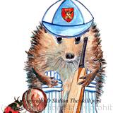 237N Cricket Player Spike. Happy Birthday skillipig card. 6 by 4 inches with envelope