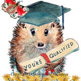 1029 Skillipig greeting card CONGRATULATIONS and certificate your'e qualified. 6 by 4 inch greeting card with envelope.