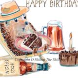 1B 1144 Happy Birthday from, bespoke Skillipig card. Pay by PayPal and email or message or contact on this site the name you want.