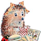 1148 THANK YOU picnic Skillipig greeting card, 6 by 4 inches with envelope.