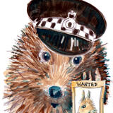 1183 Skillipig greeting card  LANE OF DUTY with donky poster. 6 by 4 inch card with envelope.