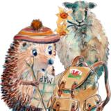 1193 Skillipigs card LOST IN WALES 6 by 4 inch greeting card and envelope in cello bag.