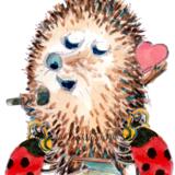 697N Hogovision Skillipigs 6 by 4 inch greeting card.