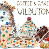 WILBUTON COFFEE AND CAKE Skillipig  6 by 4 inch greeting card.
