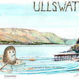 ULLSWATER Skillipig rowing in the lake. Skillipig greeting card 
