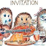 1470 INVITATION greeting card with the Skillipigs. 6 by 4 inch card with envelope. These can be personalised for a small extra cost.