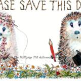 1839 skillipig greeting card PLEASE SAVE THIS DATE space for writing or printed date.