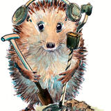 1955 detectorist WITH HOARDS OF LOVE 6 by 4 inch Skillipig Greeting card with brown recycled envelope.