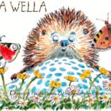 2243 BRYSIA WELLA Welsh Skillipig get well soon card. 6 by 4 inches with brown recycled envelope.
