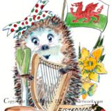 2132 DYDD GWYL DEWI SANT HAPUS welsh language Skillipig 6 by 4 inch greeting card.