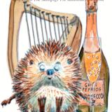 2242 PENBLWYDD HAPUS hap prosecco Skillipigs welsh greeting card. 6 by 4 inches with brown recycled envelope.