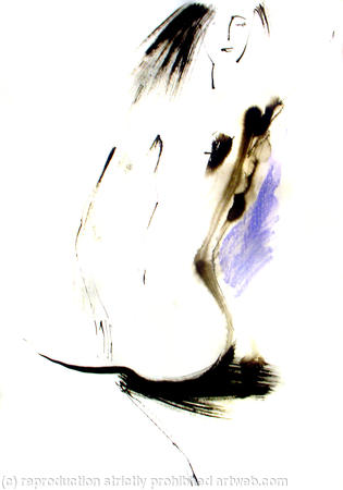 Model With a Blue Background