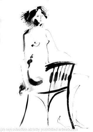 Model with a Chair