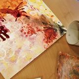 Ink painting. Intuitive art class