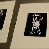 Linocut workshop. Student's work