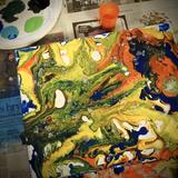 Fluid acrylic painting. Student's work