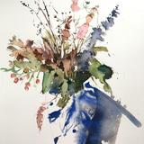 Blue Vase Dry Flowers