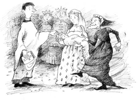 The Light Princess bw illustration