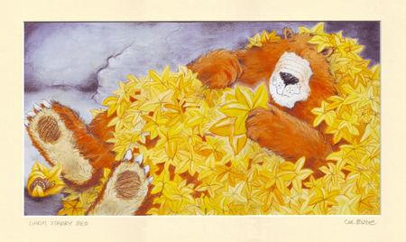 Warm, starry bed (from Gruff The Grump) signed and mounted