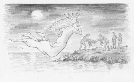 The prince is taken from the shore