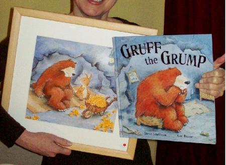 Exhibiting a painting from 'Gruff The Grump'
