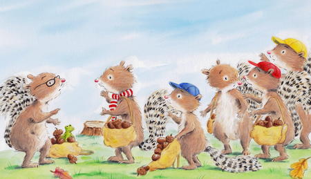 From Six Silly Squirrels published by Scholastic US