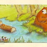 Fishing In The River (from Gruff The Grump) signed and mounted