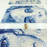 portraits on tiles