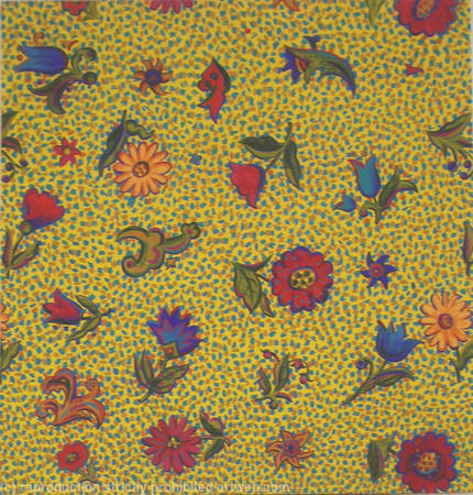 small a/o floral eo-ord. with spotted bg.