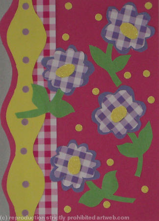 Gingham Check Floral Card 4750