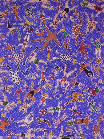 Circus on blue dotty b/g 4782