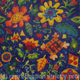 All-over print with blue blotch b/g