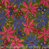 flowers and buttterflies with green spotted b/g 4536