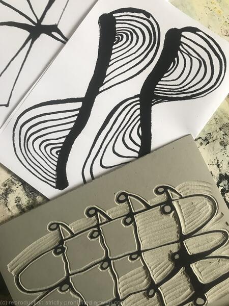 Making a lino print February 2025