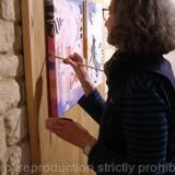 Finishing touches installing exhibition