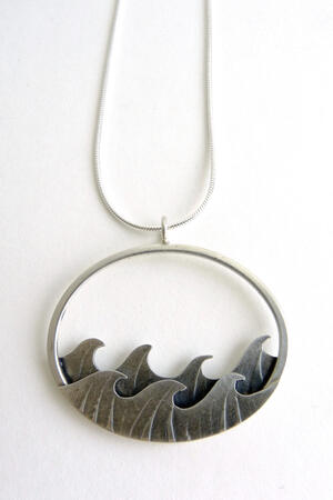 small oval wave pendant £108