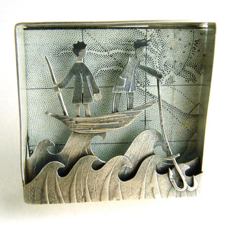 Seeking shoals off distant shores brooch/wall piece