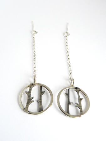 Birch chain drop earrings (open) £75